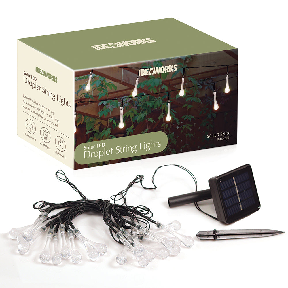 Solar LED Droplet String Lights