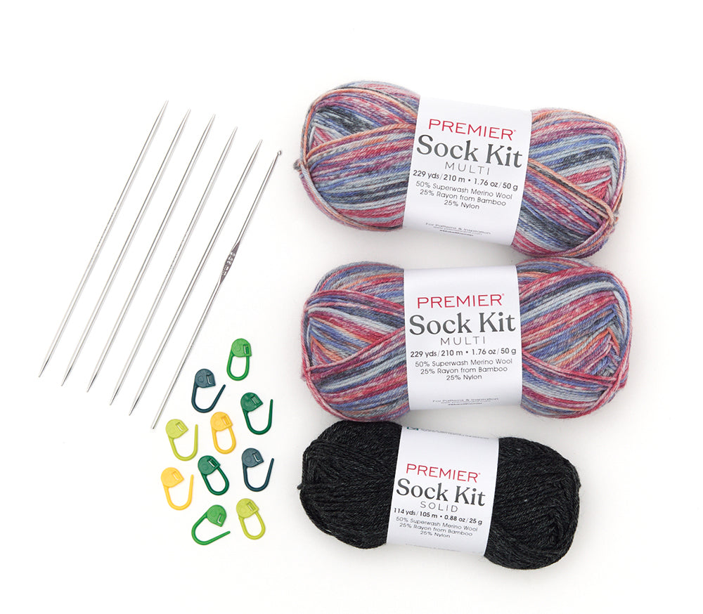 Premier Knit or Crochet Sock Kits