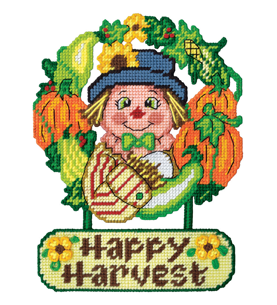 Happy Harvest Wreath Plastic Canvas Wall Hanging Kit