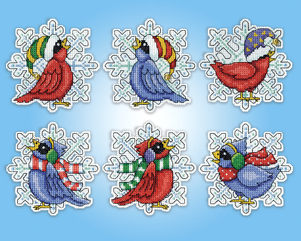 Snowbirds 14ct Plastic Canvas Ornaments