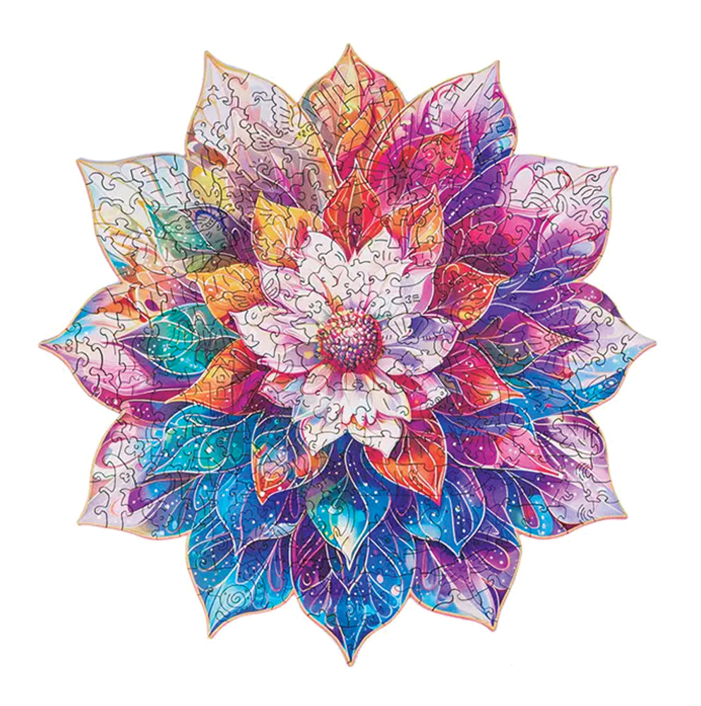 Mystic Mandala Flower Wooden Jigsaw Puzzle