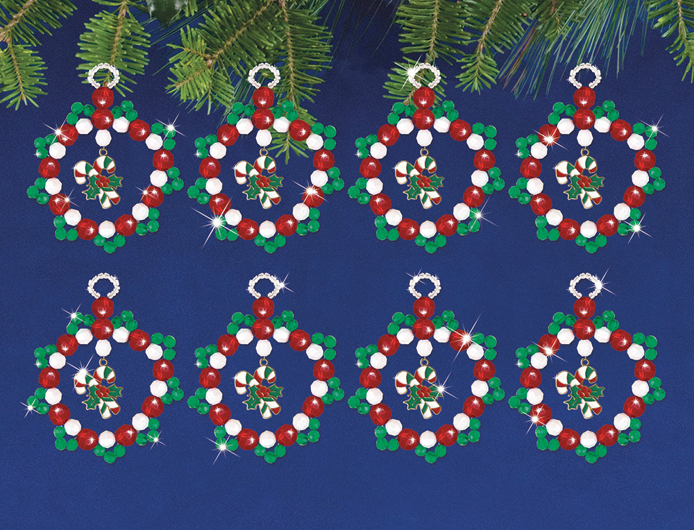 Candy Canes Beaded Ornaments Kit
