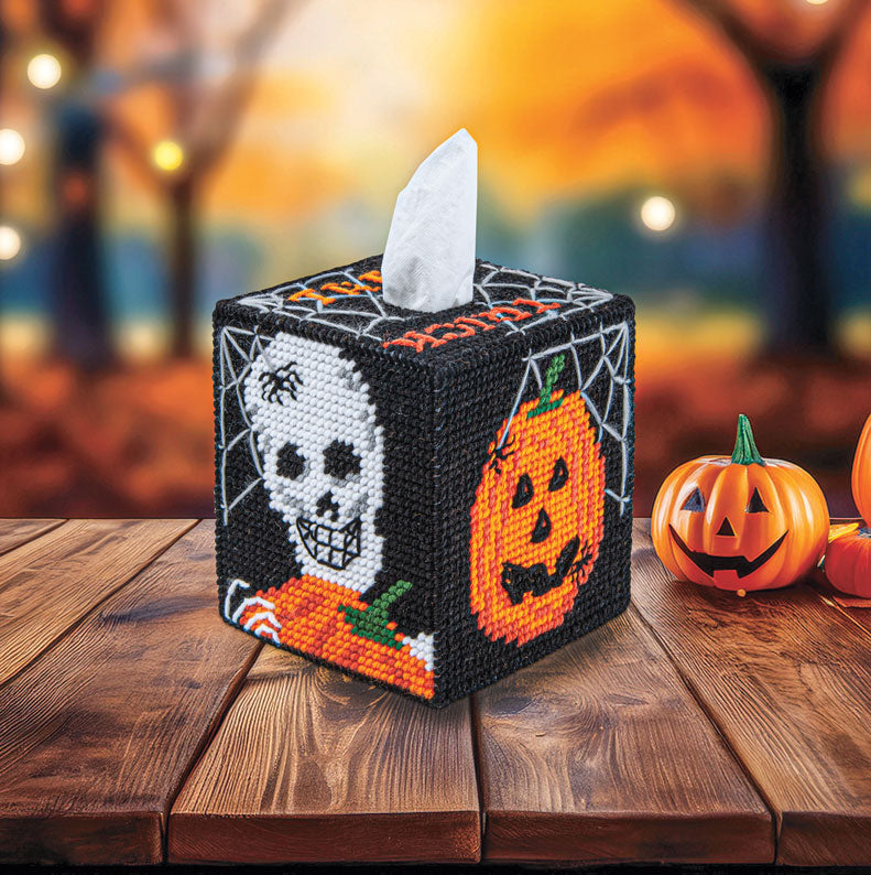 Trick or Treat Tissue Box Cover Plastic Canvas Kit