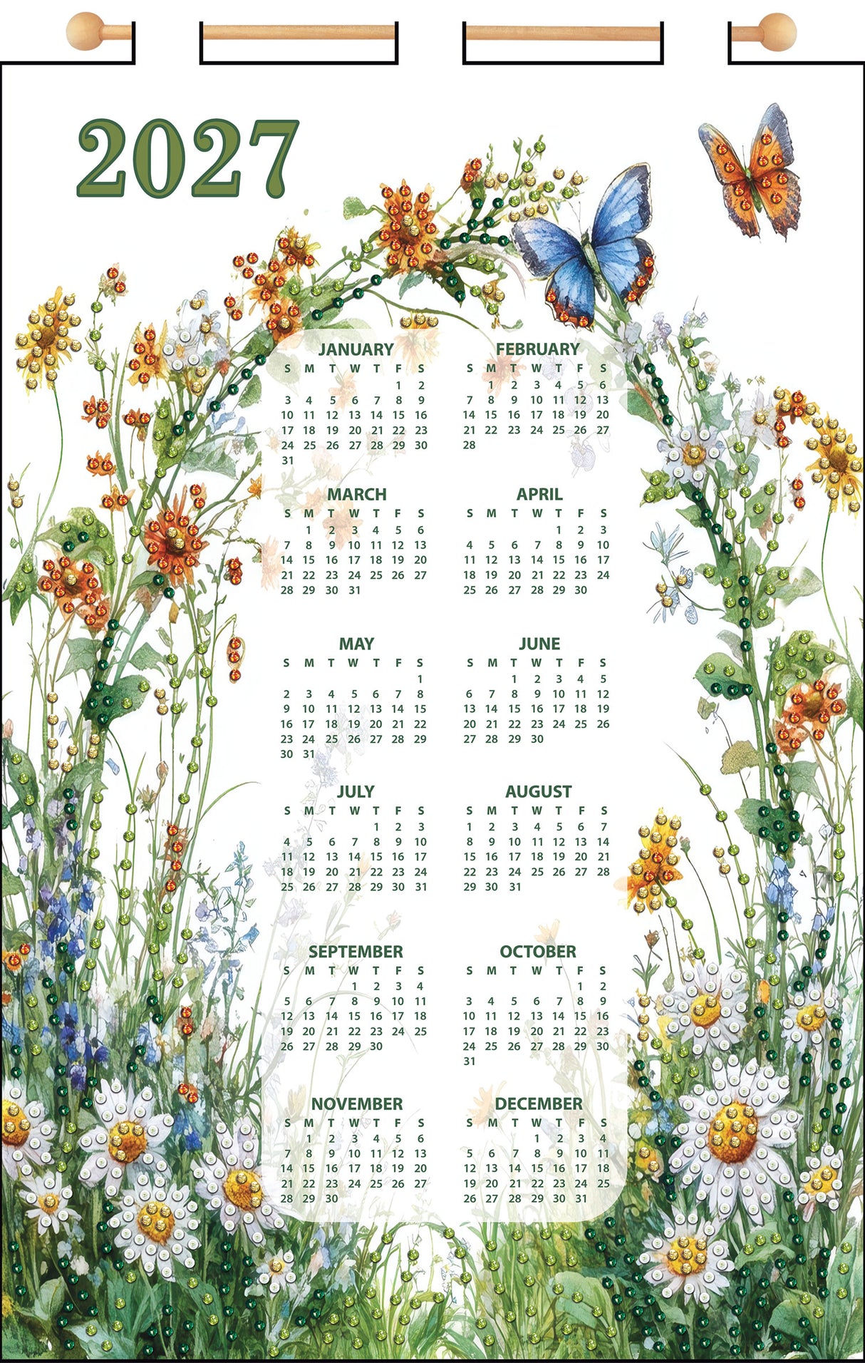 Wildflowers 2027 Felt Sequin Calendar