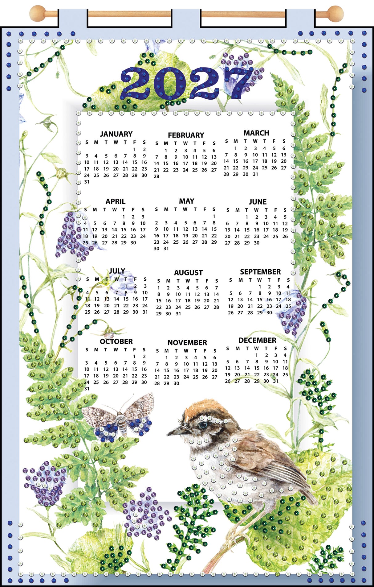 Sparrow 2027 Felt Sequin Calendar