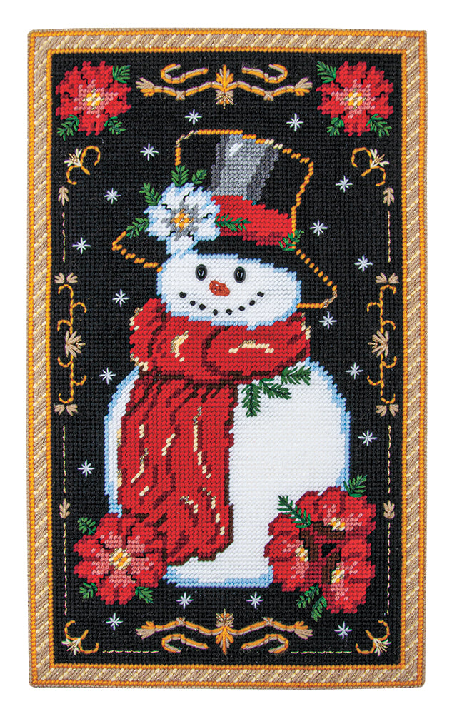Snowman Splendor Plastic Canvas Wall Hanging