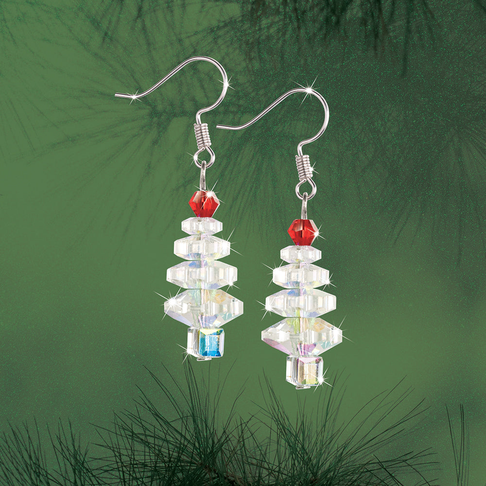 Crystal Christmas Trees Earring Set