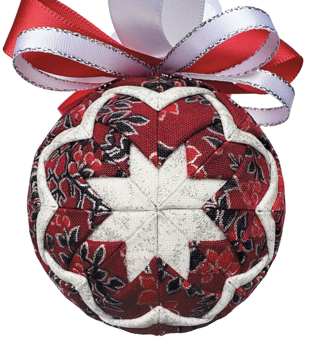 Red Jewel Quilted Ornament