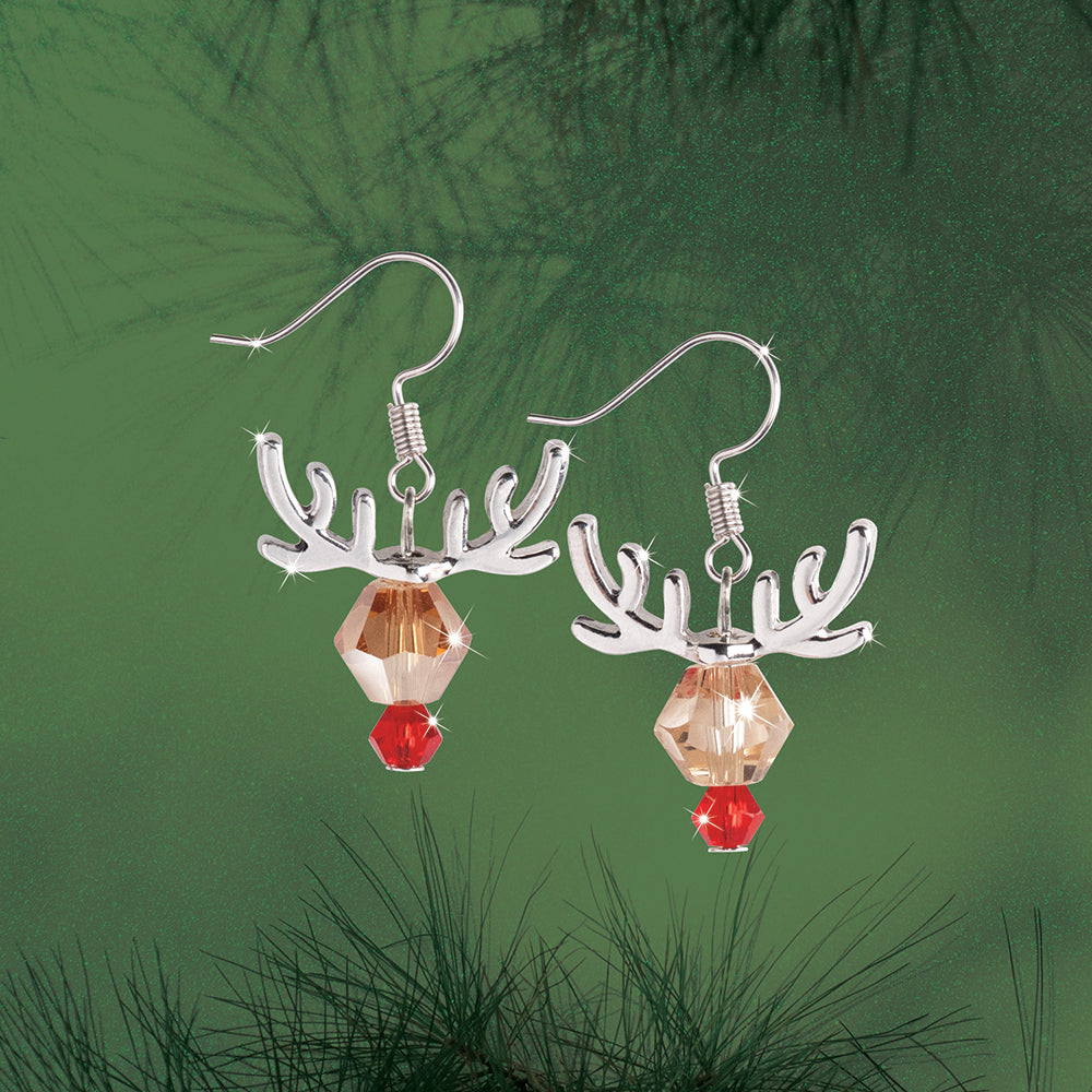 Crystal Reindeer Earring Set