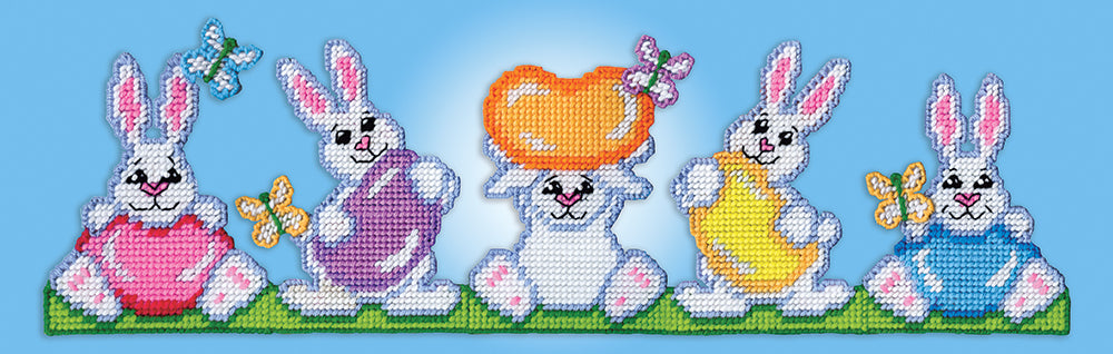 Bunny Row Plastic Canvas Wall Hanging Kit