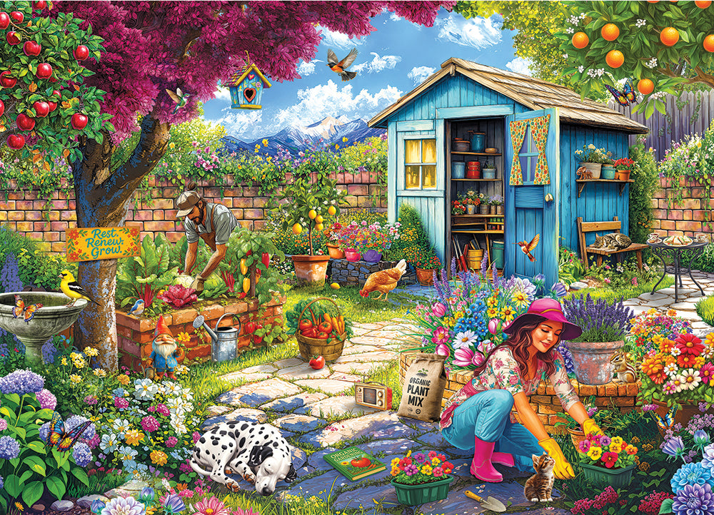 Couple in the Garden Jigsaw Puzzle