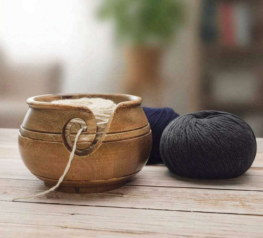 Mango Wood Yarn Bowl