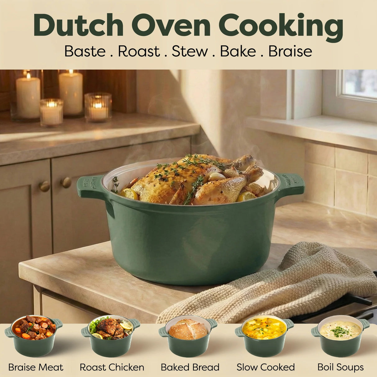 Gotham Steel Dutch Oven 5 Qt. Pot
