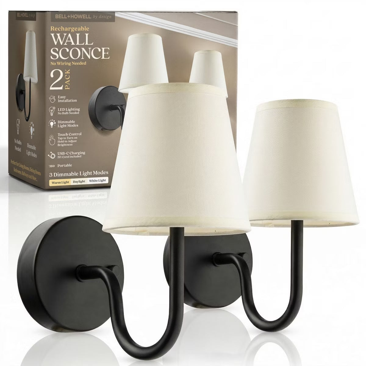 Bell+Howell Rechargeable Wall Sconces