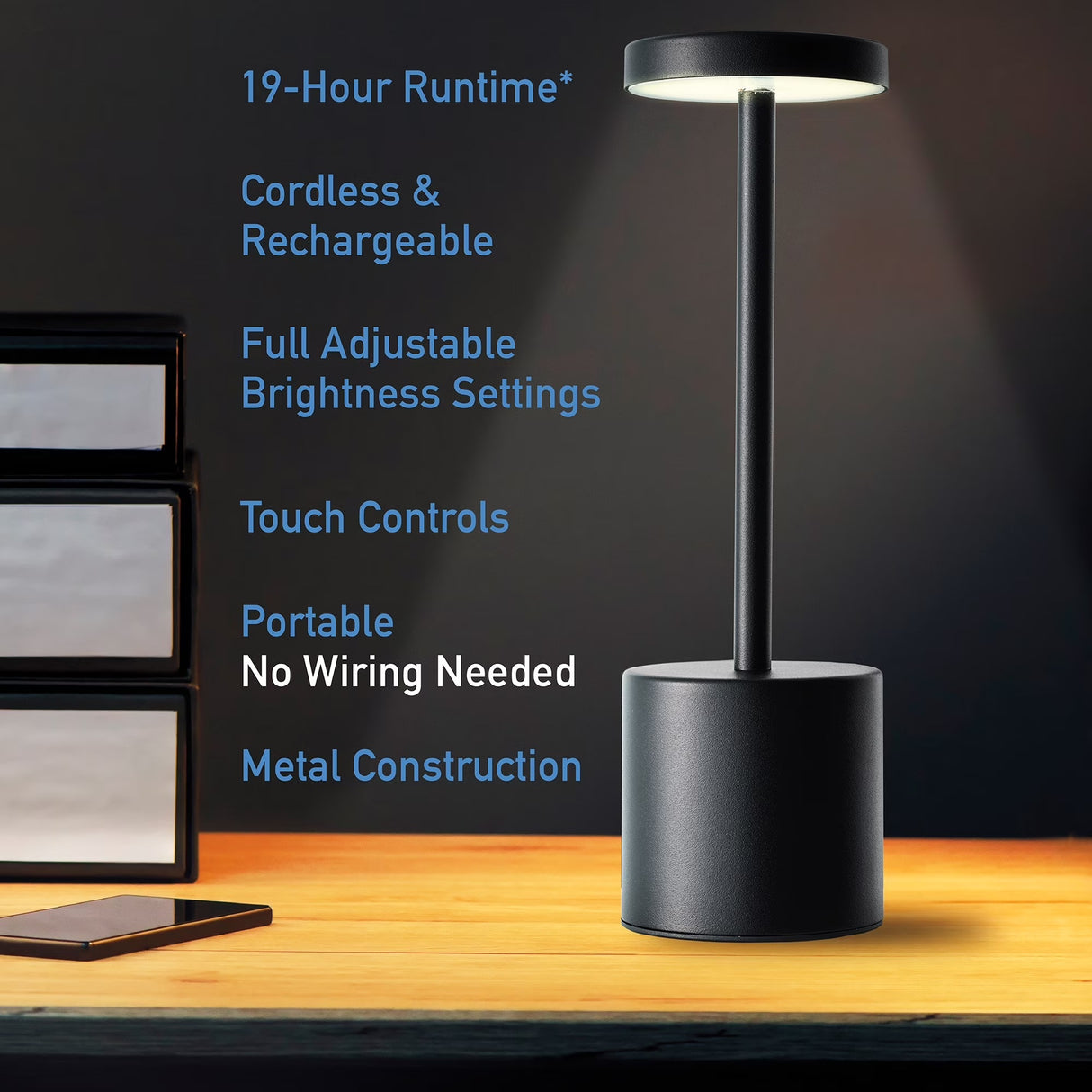Sensor Brite Cordless LED Table Lamp
