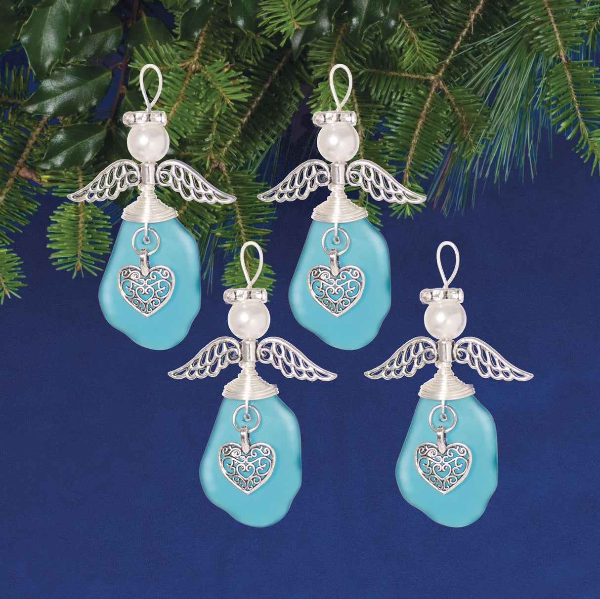 Blue Sea Glass Angels Ornaments Kit