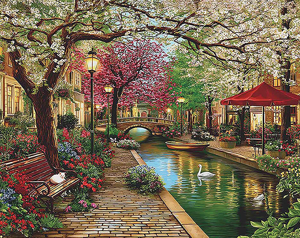 Golden Hour Canal Jigsaw Puzzle