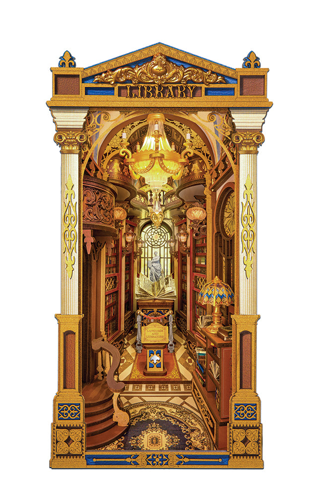 Library of Wonders Book Nook Wood Model Kit