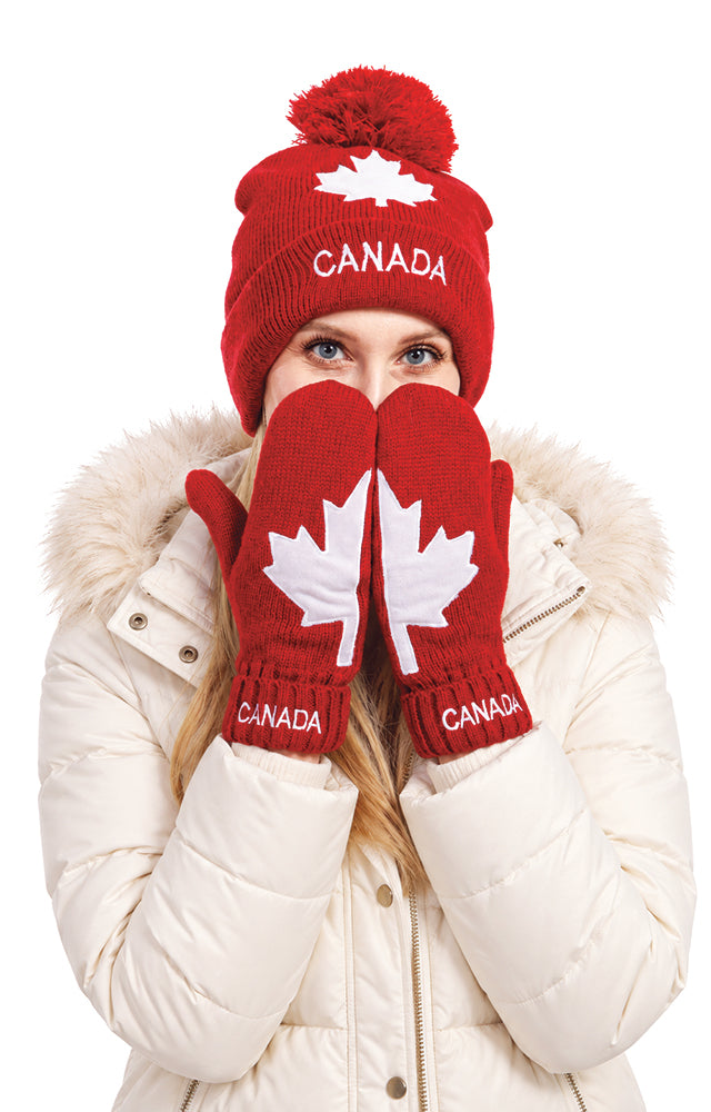 Canada Beanie, Mittens & Scarf