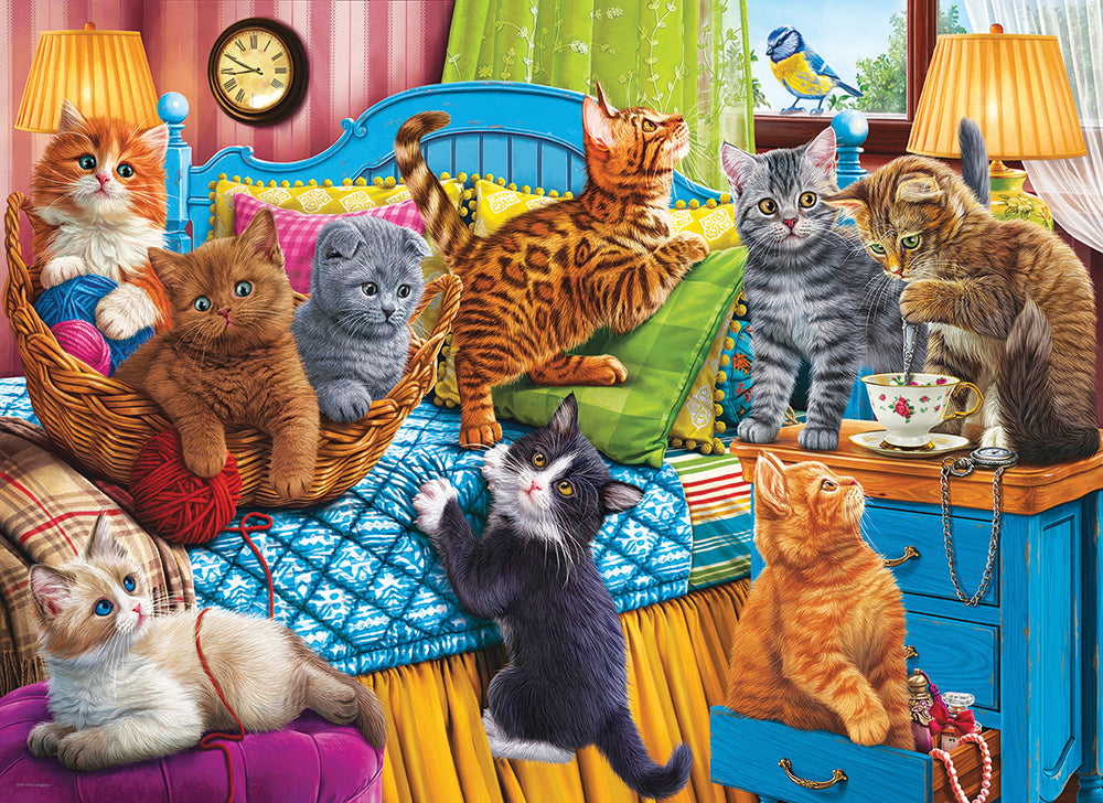 Cute Kittens in Bed Jigsaw Puzzle