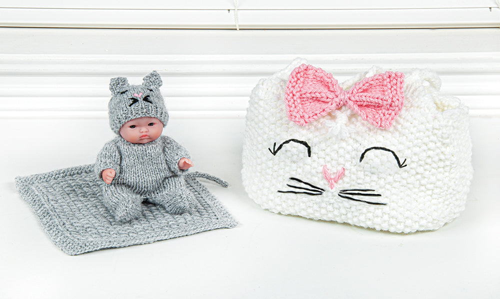 Kit de tricot pour sac et poupée Kit Kitty Kat