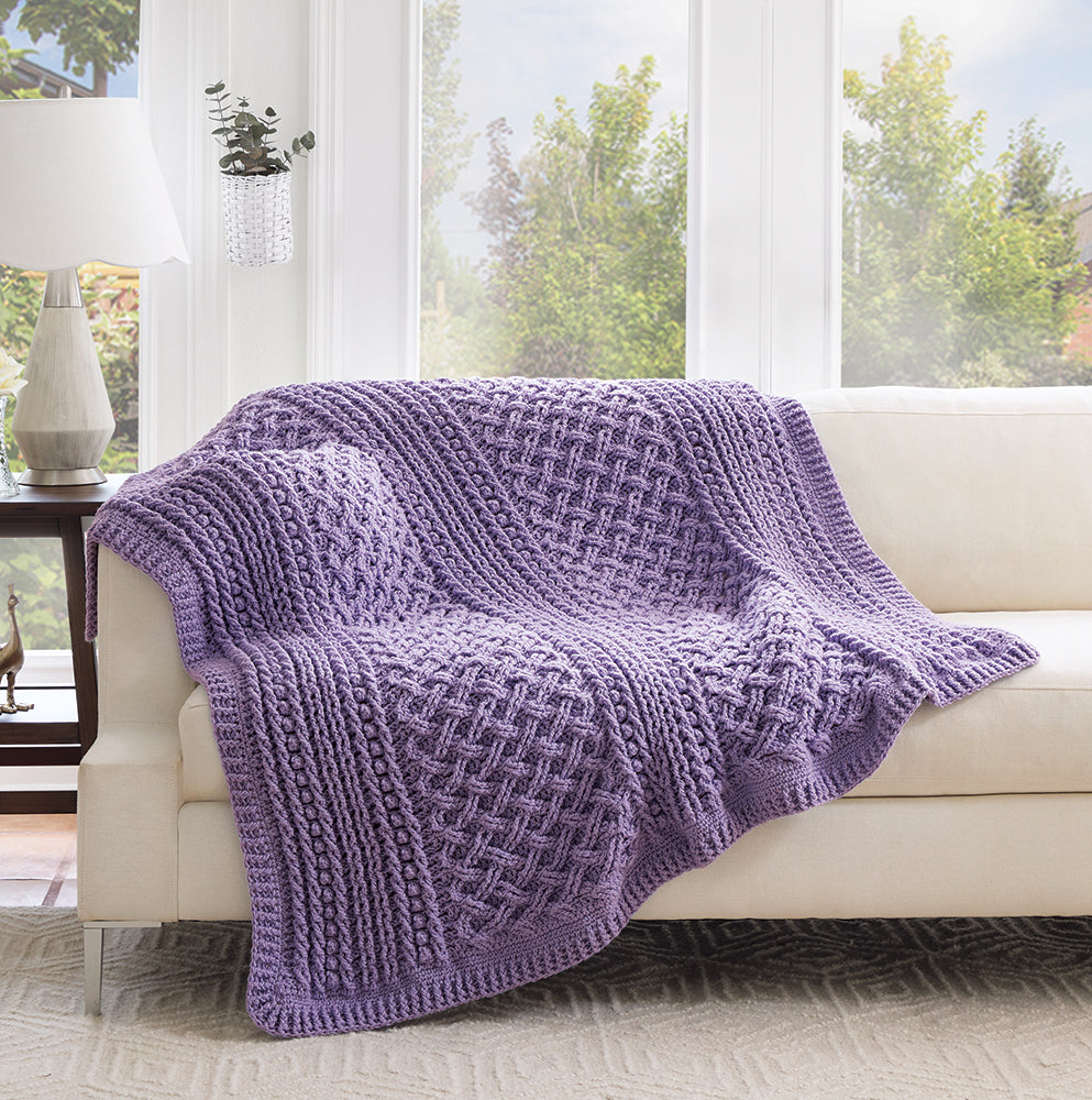 Cabled Trellis Blanket