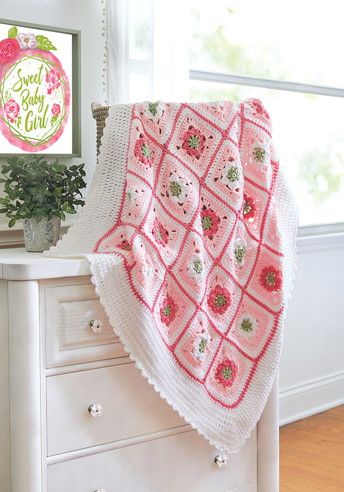 Little Miss Flower Baby Blanket