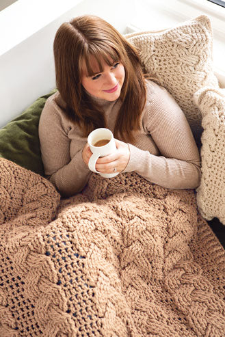 Cozy Cottage Cabled Throw
