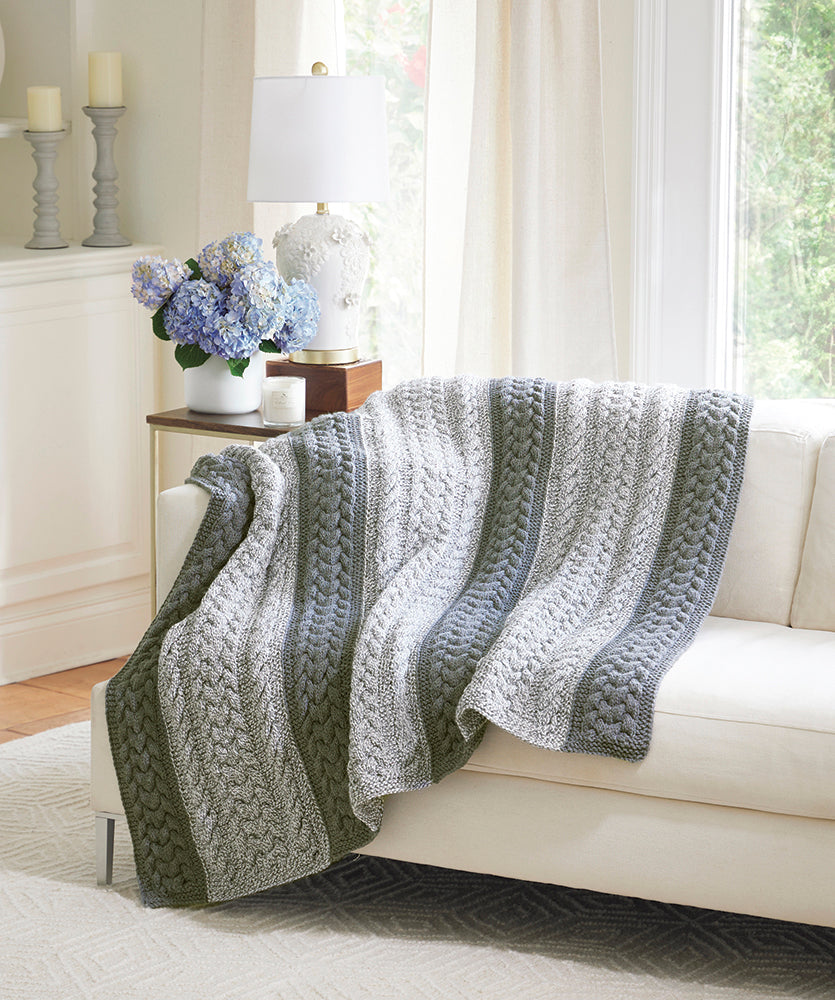 Cables in Ragg Afghan