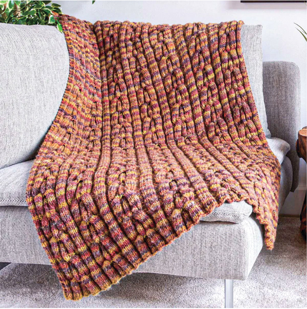 Couverture tricotée texturée par câble