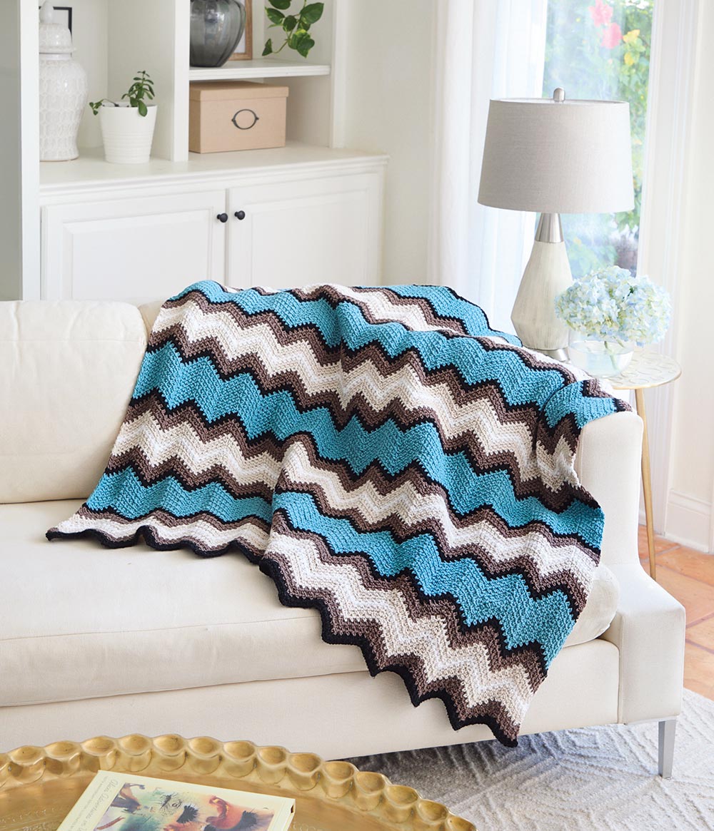 Retro Linen Ripple Afghan
