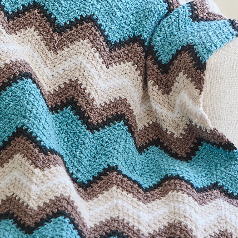 Retro Linen Ripple Afghan