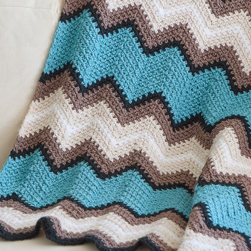 Retro Linen Ripple Afghan