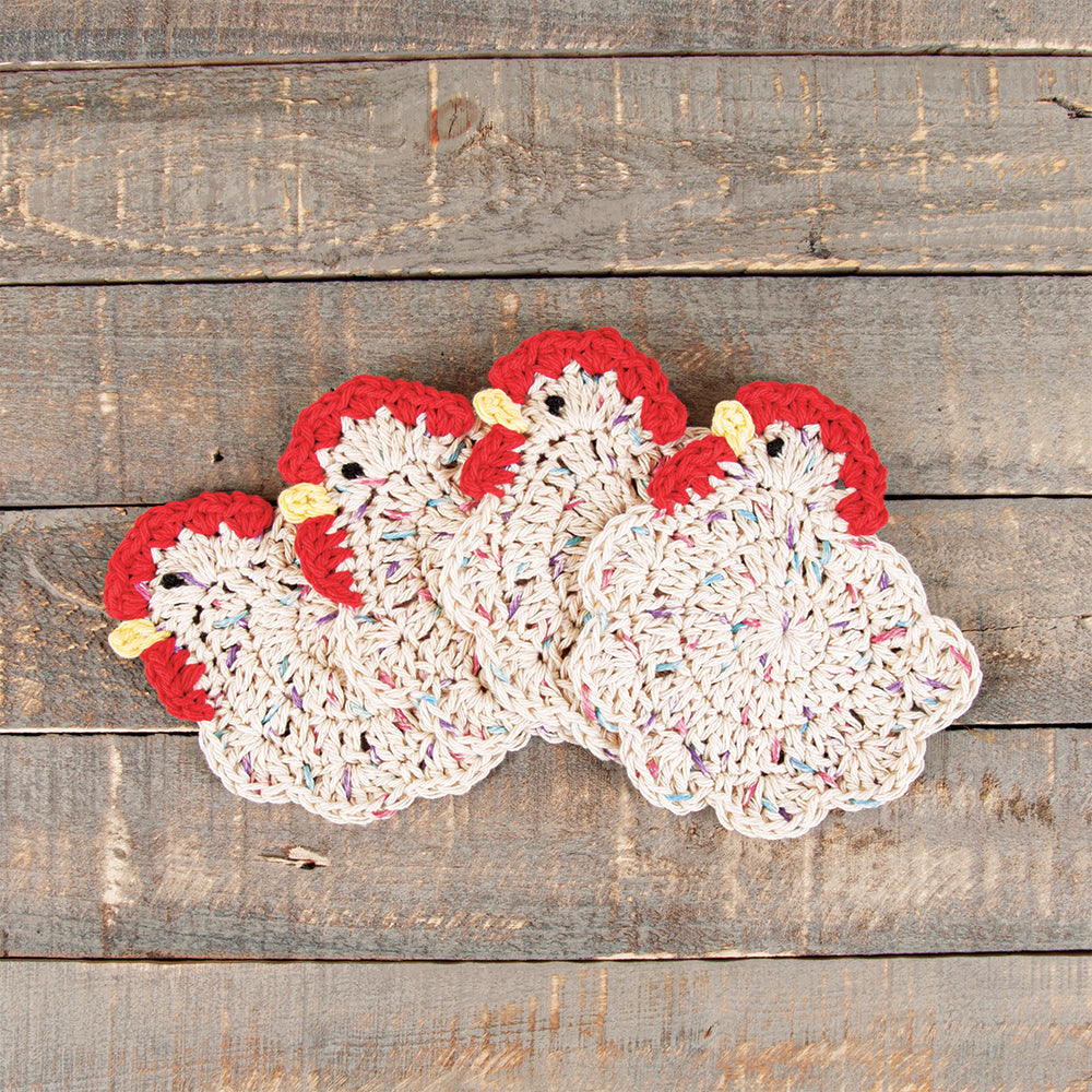 Easy Crochet Chicken Coasters