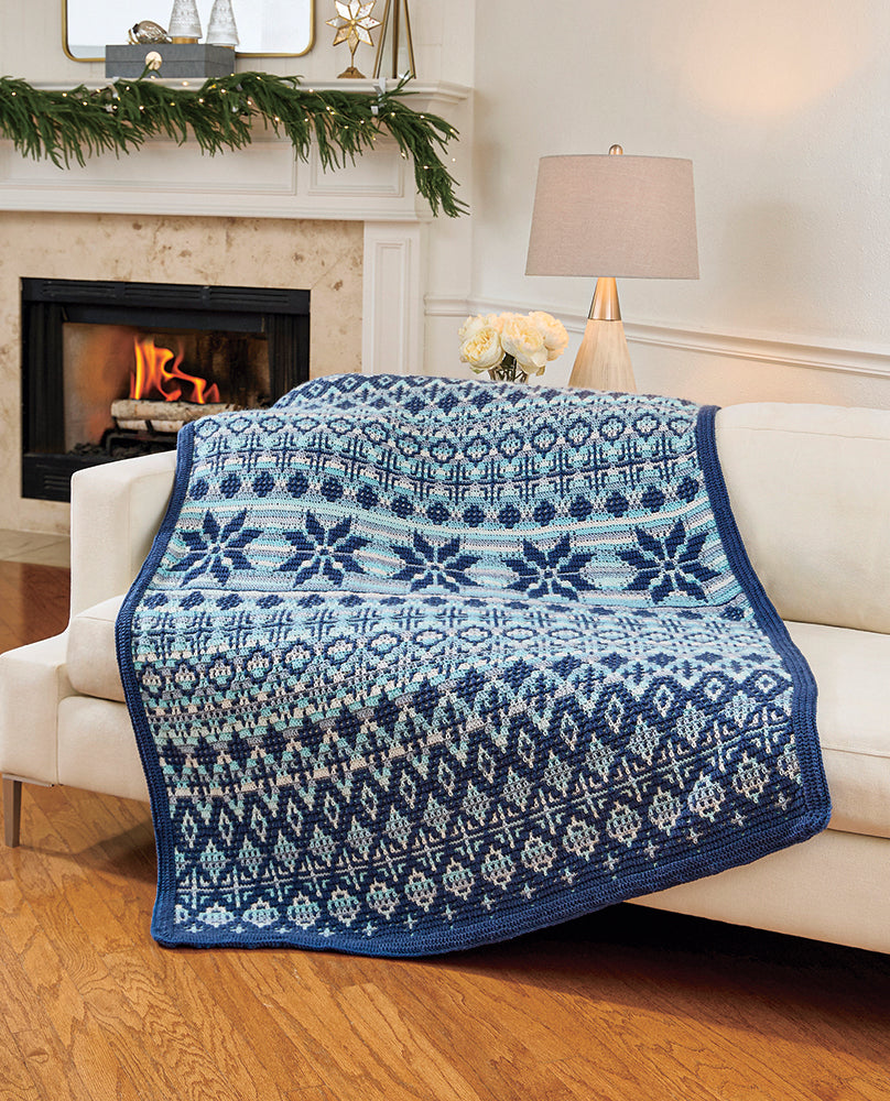 Snowscape Overlay Mosaic Blanket