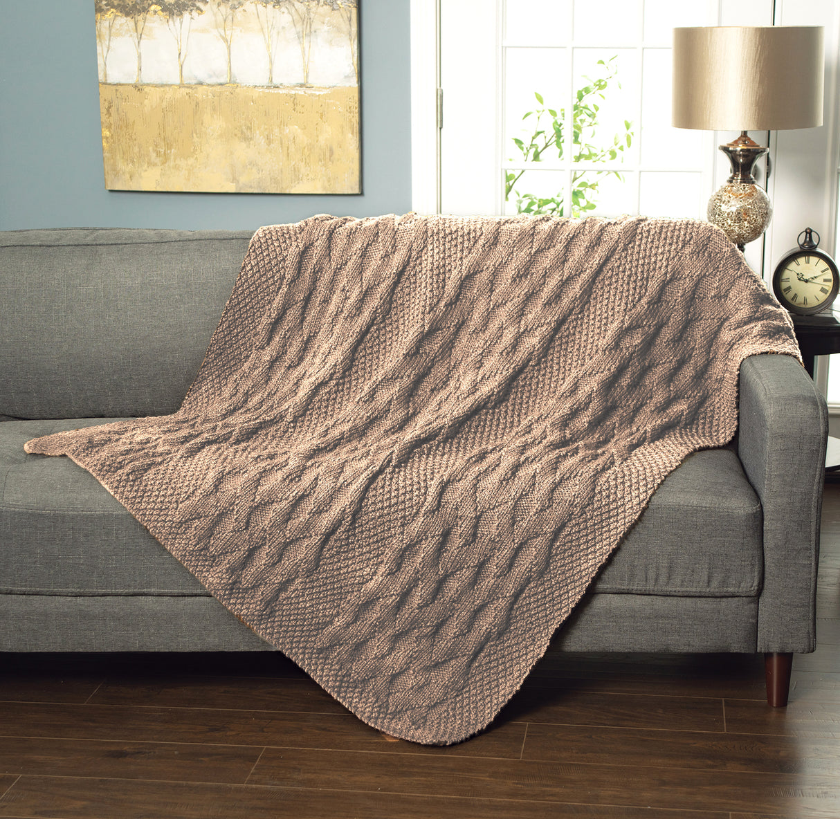 Jeté réversible texturé