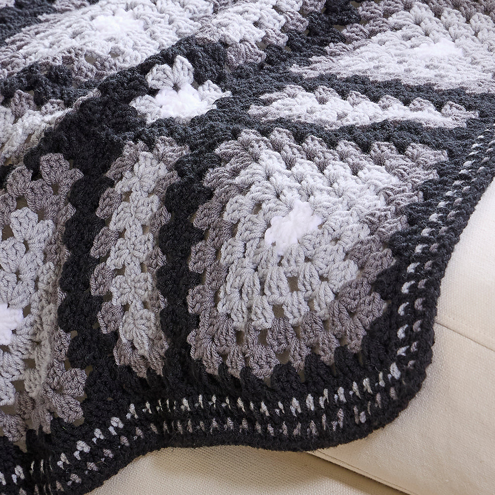 Black & Grey Geometric Afghan