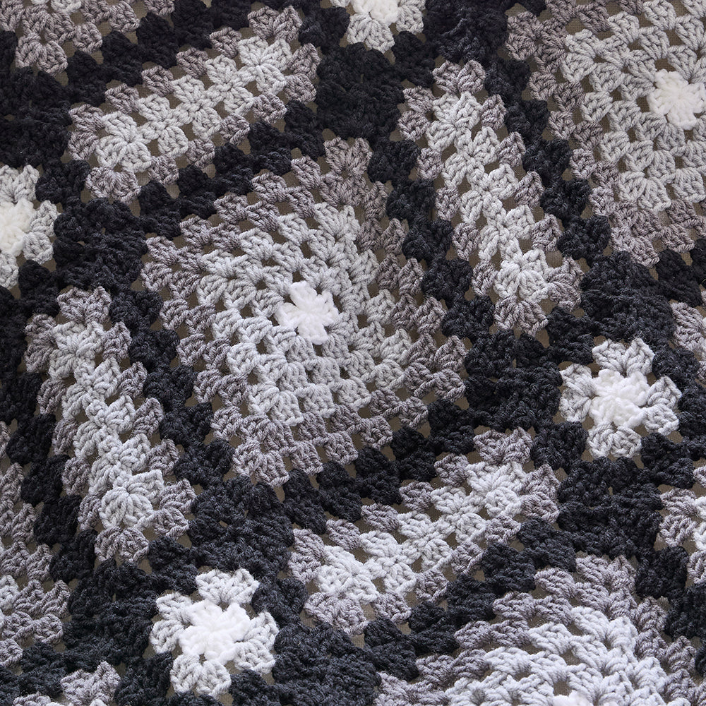 Black & Grey Geometric Afghan