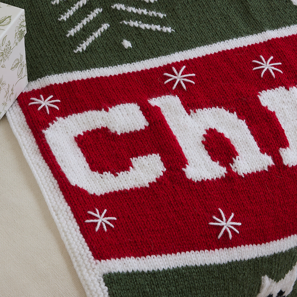 Meowy Christmas Knit Blanket