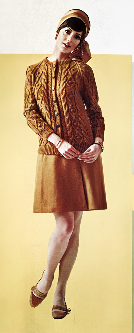 Men's or Ladies' Aran Fisherman Pullover & Ladies' Cardigan Pattern