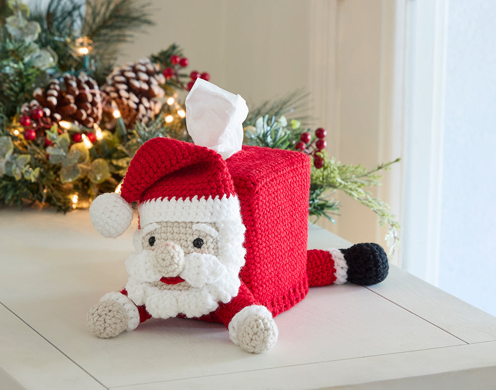 Santa Tissue Box Cover Corchet Kit