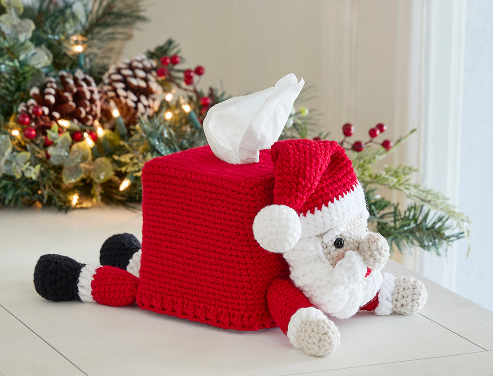 Santa Tissue Box Cover Corchet Kit