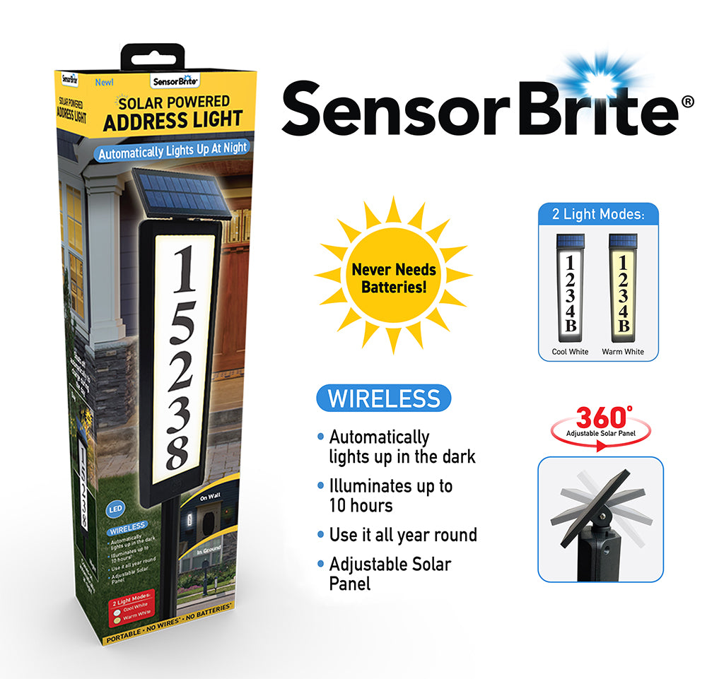SensorBrite Solar Address Sign