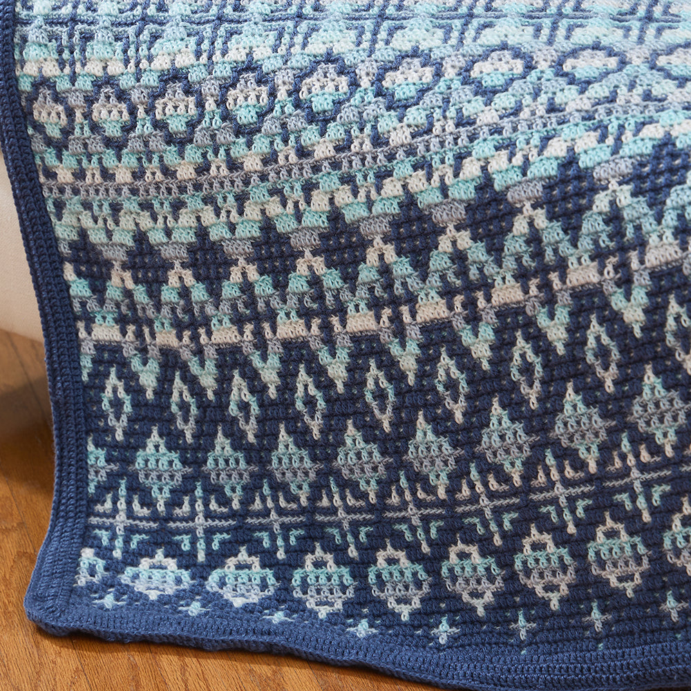 Snowscape Overlay Mosaic Blanket