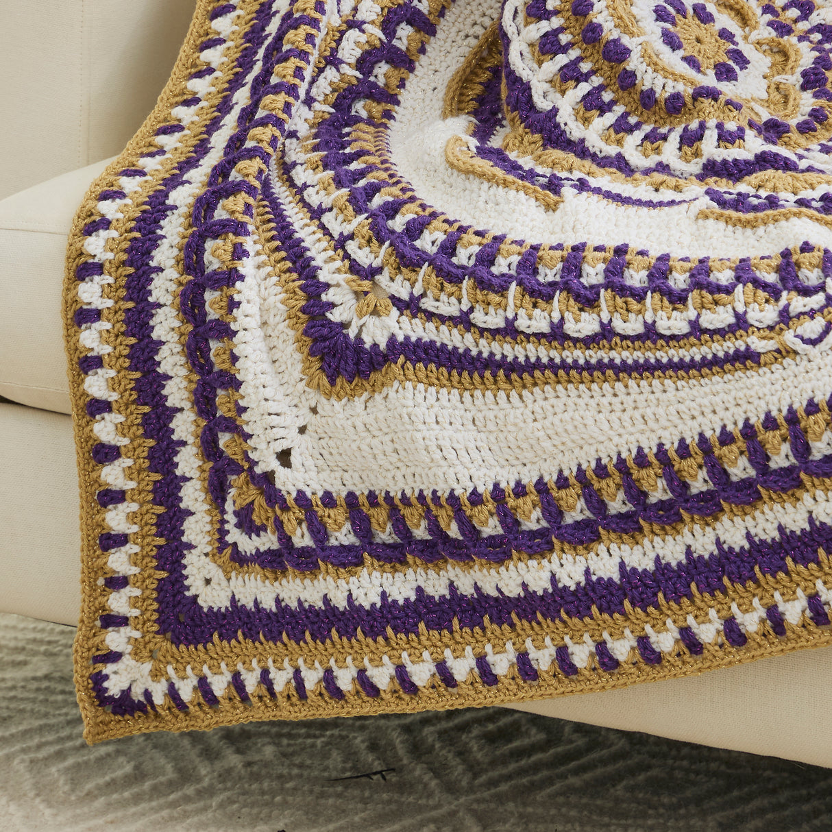 Sparkle Mandala Throw - Purple/Topaz