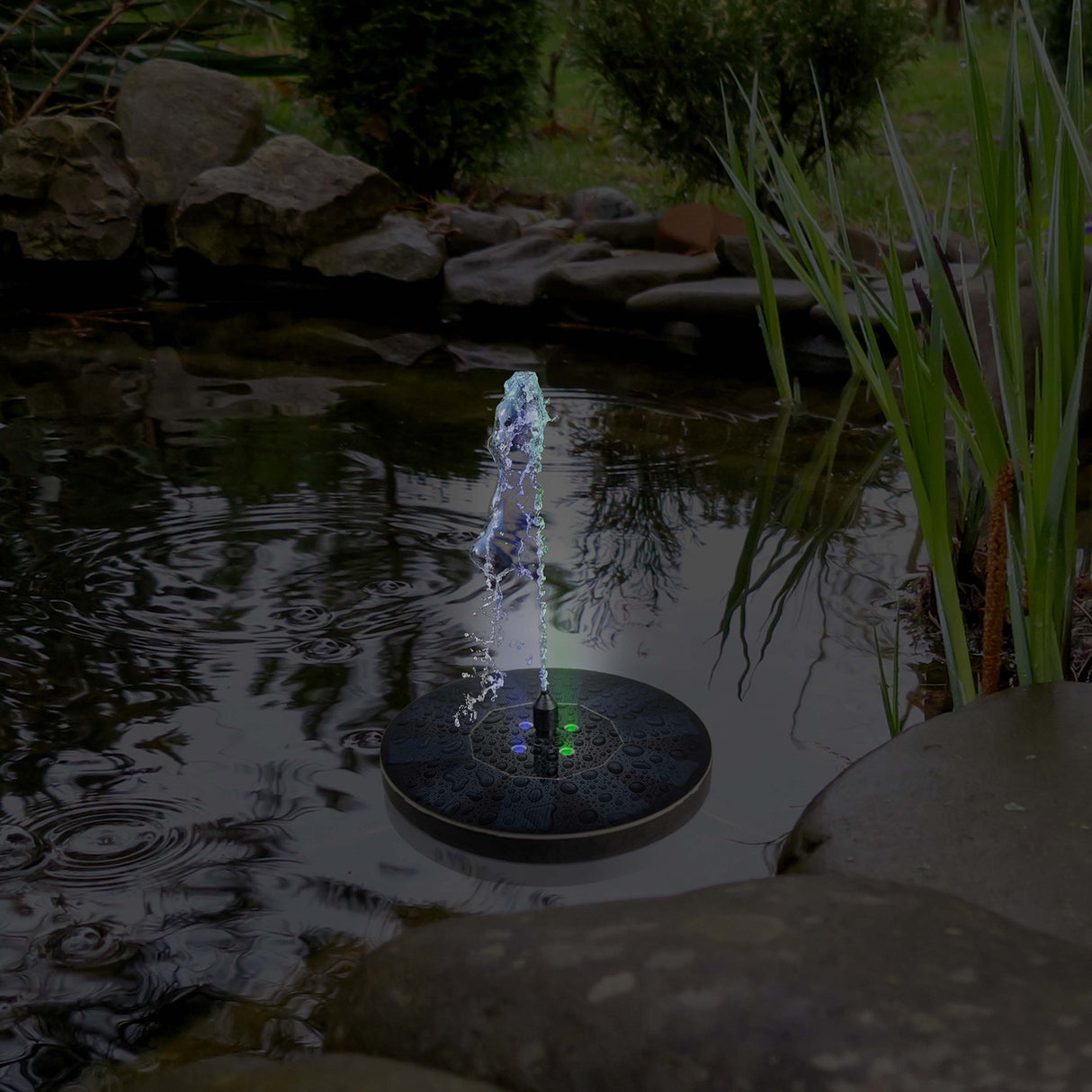 Solar Colour-Changing Water Fountain