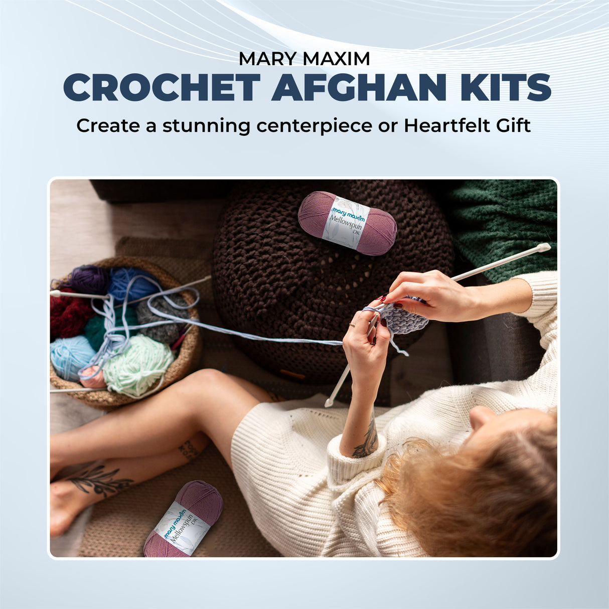 Light Blue Persian Tiles Throw