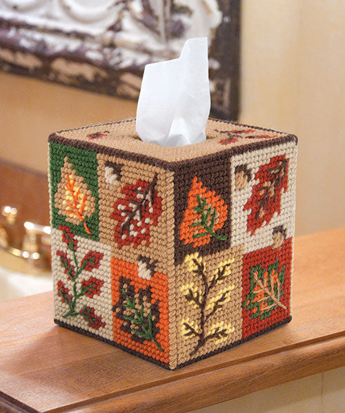 Fall Foliage Tissue Box Cover Plastic Canvas Kit