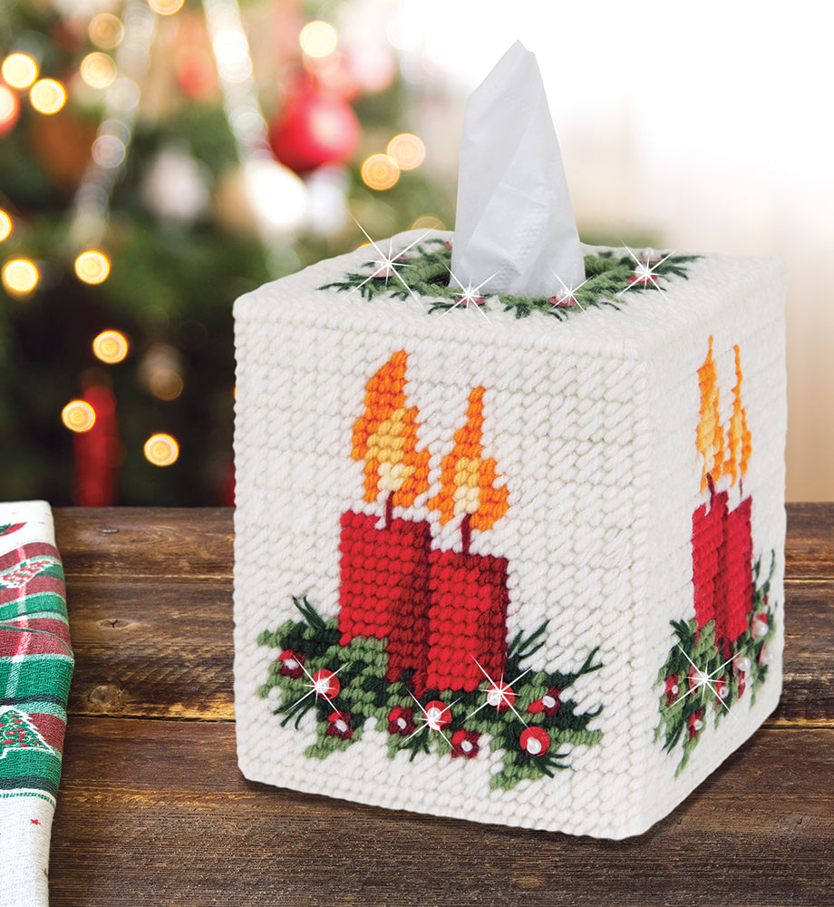 Warm Glow Tissue Box Cover Plastic Canvas Kit