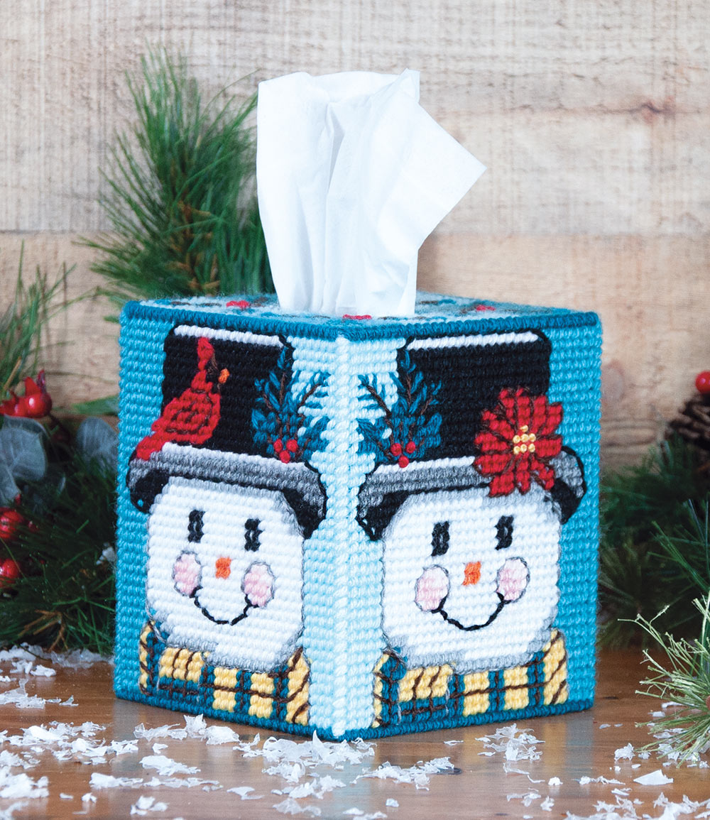 Holly Jolly Tissue Box Cover Plastic Canvas Kit